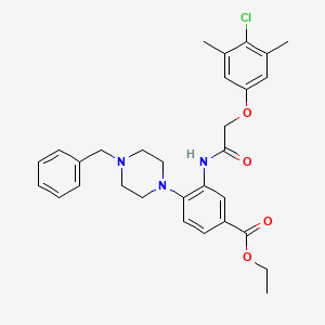 molecular formula C30H34ClN3O4 B12479797 Ethyl 4-(4-benzylpiperazin-1-yl)-3-{[(4-chloro-3,5-dimethylphenoxy)acetyl]amino}benzoate 