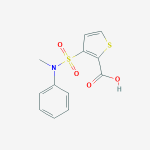 molecular formula C12H11NO4S2 B124801 2-Thiophenecarboxylic acid, 3-((methylphenylamino)sulfonyl)- CAS No. 140947-39-3