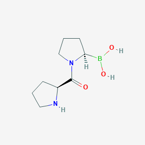 (2R)-N-[(2R)-2-(Dihydroxyboryl)-1-L-prolylpyrrolidin-2-YL]-N-[(5R)-5-(dihydroxyboryl)-1-L-prolylpyrrolidin-2-YL]-L-prolinamide