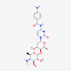 N-[1-[(2R,4R,5S,6R)-5-[(2R,3R,4S,5S,6R)-5-(dimethylamino)-3,4-dihydroxy-6-methyloxan-2-yl]oxy-4-hydroxy-6-methyloxan-2-yl]-2-oxopyrimidin-4-yl]-4-(methylamino)benzamide