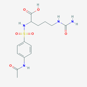 molecular formula C14H20N4O6S B12480528 N~2~-{[4-(acetylamino)phenyl]sulfonyl}-N~5~-carbamoylornithine 
