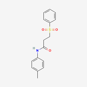 molecular formula C16H17NO3S B12480551 N-(4-methylphenyl)-3-(phenylsulfonyl)propanamide 