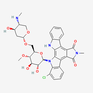 5-chloro-3-[(2R,3R,4R,5S,6R)-3,4-dihydroxy-6-[[(2R,4R,5R)-4-hydroxy-5-(methylamino)oxan-2-yl]oxymethyl]-5-methoxyoxan-2-yl]-13-methyl-3,13,23-triazahexacyclo[14.7.0.02,10.04,9.011,15.017,22]tricosa-1,4(9),5,7,10,15,17,19,21-nonaene-12,14-dione