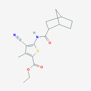 molecular formula C17H20N2O3S B12480702 Ethyl 5-[(bicyclo[2.2.1]hept-2-ylcarbonyl)amino]-4-cyano-3-methylthiophene-2-carboxylate 
