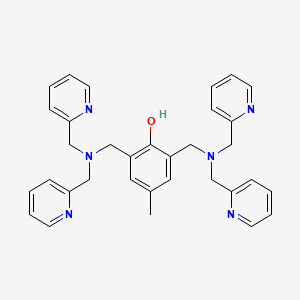 molecular formula C33H34N6O B1248092 2,6-Bis((bis(pyridin-2-ylmethyl)amino)methyl)-4-methylphenol CAS No. 80528-41-2
