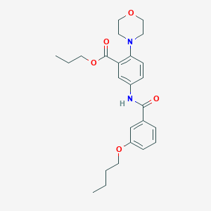 molecular formula C25H32N2O5 B12480942 Propyl 5-{[(3-butoxyphenyl)carbonyl]amino}-2-(morpholin-4-yl)benzoate 