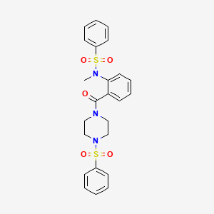 molecular formula C24H25N3O5S2 B12480949 N-methyl-N-(2-{[4-(phenylsulfonyl)piperazin-1-yl]carbonyl}phenyl)benzenesulfonamide 