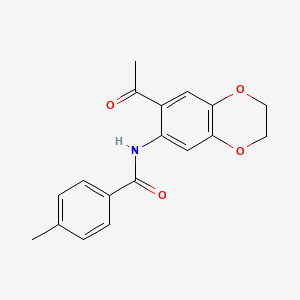 molecular formula C18H17NO4 B12480987 N-(7-acetyl-2,3-dihydro-1,4-benzodioxin-6-yl)-4-methylbenzamide 