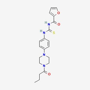 molecular formula C20H24N4O3S B12481142 N-{[4-(4-butanoylpiperazin-1-yl)phenyl]carbamothioyl}furan-2-carboxamide 