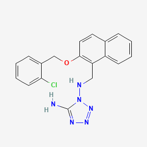 molecular formula C19H17ClN6O B12481301 N~1~-({2-[(2-chlorobenzyl)oxy]naphthalen-1-yl}methyl)-1H-tetrazole-1,5-diamine 