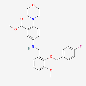 molecular formula C27H29FN2O5 B12481348 Methyl 5-({2-[(4-fluorobenzyl)oxy]-3-methoxybenzyl}amino)-2-(morpholin-4-yl)benzoate 