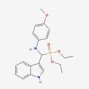 molecular formula C20H25N2O4P B12481366 Diethyl 1H-indol-3-YL[(4-methoxyphenyl)amino]methylphosphonate 