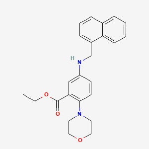 molecular formula C24H26N2O3 B12481367 Ethyl 2-(morpholin-4-yl)-5-[(naphthalen-1-ylmethyl)amino]benzoate 