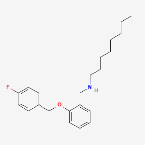 molecular formula C22H30FNO B12481466 N-{2-[(4-fluorobenzyl)oxy]benzyl}octan-1-amine 