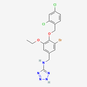 molecular formula C17H16BrCl2N5O2 B12481473 N-({3-Bromo-4-[(2,4-dichlorophenyl)methoxy]-5-ethoxyphenyl}methyl)-2H-1,2,3,4-tetrazol-5-amine 