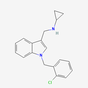 molecular formula C19H19ClN2 B12481497 N-{[1-(2-chlorobenzyl)-1H-indol-3-yl]methyl}cyclopropanamine 