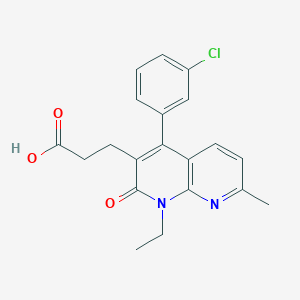 3-[4-(3-Chlorophenyl)-1-ethyl-7-methyl-2-oxo-1,2-dihydro-1,8-naphthyridin-3-yl]propanoic acid