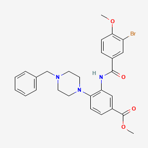 molecular formula C27H28BrN3O4 B12481629 Methyl 4-(4-benzylpiperazin-1-yl)-3-{[(3-bromo-4-methoxyphenyl)carbonyl]amino}benzoate 