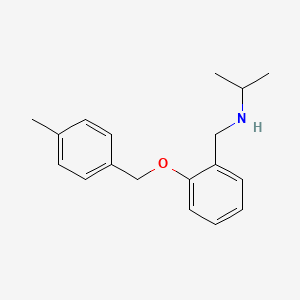 molecular formula C18H23NO B12481679 N-{2-[(4-methylbenzyl)oxy]benzyl}propan-2-amine 