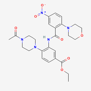 molecular formula C26H31N5O7 B12481787 Ethyl 4-(4-acetylpiperazin-1-yl)-3-({[2-(morpholin-4-yl)-5-nitrophenyl]carbonyl}amino)benzoate 