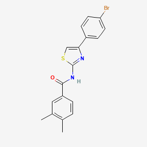 molecular formula C18H15BrN2OS B12481824 N-[4-(4-bromophenyl)-1,3-thiazol-2-yl]-3,4-dimethylbenzamide 
