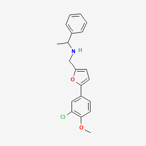 molecular formula C20H20ClNO2 B12481873 N-{[5-(3-chloro-4-methoxyphenyl)furan-2-yl]methyl}-1-phenylethanamine 