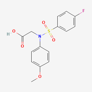 molecular formula C15H14FNO5S B12481922 N-[(4-fluorophenyl)sulfonyl]-N-(4-methoxyphenyl)glycine 