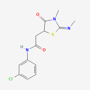 molecular formula C13H14ClN3O2S B12481952 N-(3-chlorophenyl)-2-[(2Z)-3-methyl-2-(methylimino)-4-oxo-1,3-thiazolidin-5-yl]acetamide 