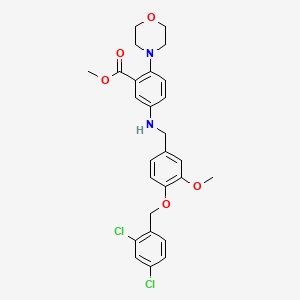 molecular formula C27H28Cl2N2O5 B12481972 Methyl 5-({4-[(2,4-dichlorobenzyl)oxy]-3-methoxybenzyl}amino)-2-(morpholin-4-yl)benzoate 