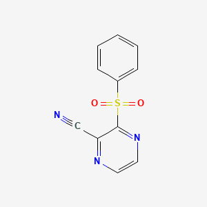 molecular formula C11H7N3O2S B1248198 3-(Phenylsulfonyl)pyrazine-2-carbonitrile 