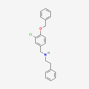 molecular formula C22H22ClNO B12482032 N-[4-(benzyloxy)-3-chlorobenzyl]-2-phenylethanamine 