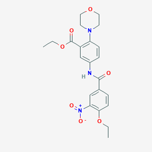 molecular formula C22H25N3O7 B12482042 Ethyl 5-{[(4-ethoxy-3-nitrophenyl)carbonyl]amino}-2-(morpholin-4-yl)benzoate 