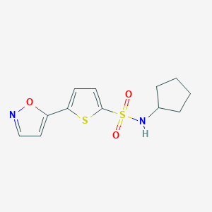 molecular formula C12H14N2O3S2 B12482119 N-cyclopentyl-5-(1,2-oxazol-5-yl)thiophene-2-sulfonamide 