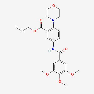 molecular formula C24H30N2O7 B12482195 Propyl 2-(morpholin-4-yl)-5-{[(3,4,5-trimethoxyphenyl)carbonyl]amino}benzoate 