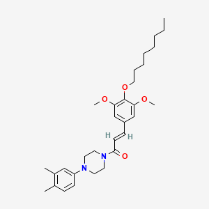 molecular formula C31H44N2O4 B1248233 (E)-3-(3,5-Dimethoxy-4-octoxyphenyl)-1-[4-(3,4-dimethylphenyl)piperazin-1-yl]prop-2-en-1-one 