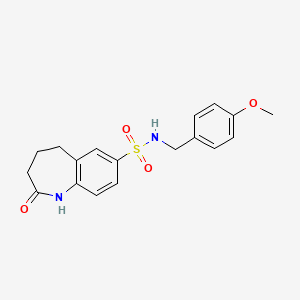 molecular formula C18H20N2O4S B12482362 N-(4-methoxybenzyl)-2-oxo-2,3,4,5-tetrahydro-1H-1-benzazepine-7-sulfonamide 