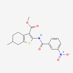 molecular formula C18H18N2O5S B12482643 Methyl 6-methyl-2-{[(3-nitrophenyl)carbonyl]amino}-4,5,6,7-tetrahydro-1-benzothiophene-3-carboxylate 