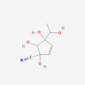 1,4,5-Trihydroxy-4-(1-hydroxyethyl)cyclopent-2-ene-1-carbonitrile