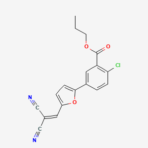 molecular formula C18H13ClN2O3 B12482740 Propyl 2-chloro-5-[5-(2,2-dicyanoethenyl)furan-2-yl]benzoate 