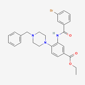 molecular formula C27H28BrN3O3 B12482781 Ethyl 4-(4-benzylpiperazin-1-yl)-3-{[(3-bromophenyl)carbonyl]amino}benzoate 