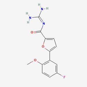 molecular formula C13H12FN3O3 B1248281 N-(diaminomethylidene)-5-(5-fluoro-2-methoxyphenyl)furan-2-carboxamide 