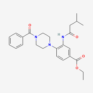 molecular formula C25H31N3O4 B12482819 Ethyl 3-[(3-methylbutanoyl)amino]-4-[4-(phenylcarbonyl)piperazin-1-yl]benzoate 