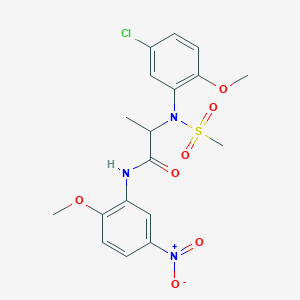 molecular formula C18H20ClN3O7S B12482842 N~2~-(5-chloro-2-methoxyphenyl)-N-(2-methoxy-5-nitrophenyl)-N~2~-(methylsulfonyl)alaninamide 