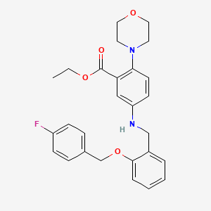 molecular formula C27H29FN2O4 B12483040 Ethyl 5-({2-[(4-fluorobenzyl)oxy]benzyl}amino)-2-(morpholin-4-yl)benzoate 