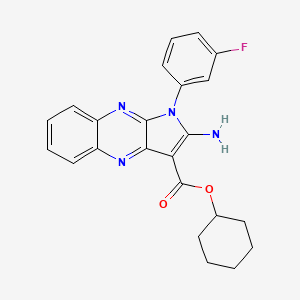 molecular formula C23H21FN4O2 B12483089 cyclohexyl 2-amino-1-(3-fluorophenyl)-1H-pyrrolo[2,3-b]quinoxaline-3-carboxylate 