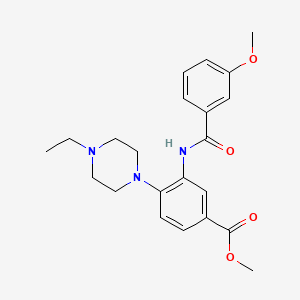 molecular formula C22H27N3O4 B12483118 Methyl 4-(4-ethylpiperazin-1-yl)-3-{[(3-methoxyphenyl)carbonyl]amino}benzoate 