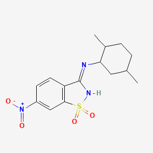molecular formula C15H19N3O4S B12483136 N-(2,5-dimethylcyclohexyl)-6-nitro-1,2-benzothiazol-3-amine 1,1-dioxide 