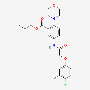 molecular formula C23H27ClN2O5 B12483180 Propyl 5-{[(4-chloro-3-methylphenoxy)acetyl]amino}-2-(morpholin-4-yl)benzoate 
