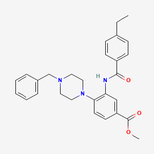 molecular formula C28H31N3O3 B12483225 Methyl 4-(4-benzylpiperazin-1-yl)-3-{[(4-ethylphenyl)carbonyl]amino}benzoate 