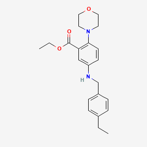 molecular formula C22H28N2O3 B12483278 Ethyl 5-[(4-ethylbenzyl)amino]-2-(morpholin-4-yl)benzoate 